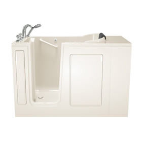 28-in. x 48-in. Walk-in Air Spa and Whirlpool Bathtub with Left-Hand Drain and Tub Faucet in Linen