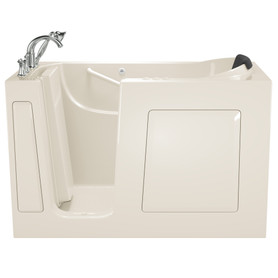 30-in. x 60-in. Walk-In Air Spa and Whirlpool Massage Bathtub with Left-Hand Drain and Tub Faucet in Linen