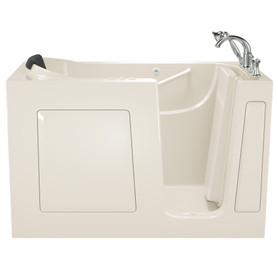 30-in. x 60-in. Walk-In Air Spa and Whirlpool Massage Bathtub with Right-Hand Drain and Tub Faucet in Linen