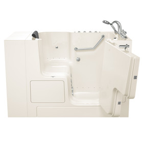 3252OD.109.CRL-PC 32-in. x 52-in. Outward Opening Door Walk-In Air Spa and Whirlpool Massage Bathtub with Right Door/Drain and Tub Faucet in Linen