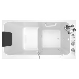 32-in. x 60-in. Walk-In Soaking Bathtub with Right-Hand Drain and Tub Faucet in White