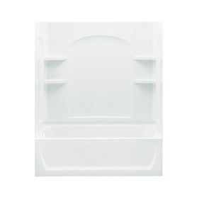 76-in x 32-in x 60.25-in Vikrell Rectangular Skirted Bathtub with Left-Hand Drain and Wall Surround in White