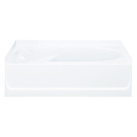 60-in L x 42-in W Oval In Rectangle Skirted Bathtub with Right-Hand Drain in White