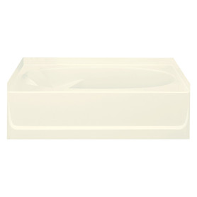 60-in L x 42-in W Oval In Rectangle Skirted Bathtub with Right-Hand Drain in Biscuit