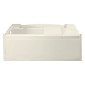 60-in L x 30-in W Rectangular Alcove Bathtub with Left-Hand Drain in Biscuit