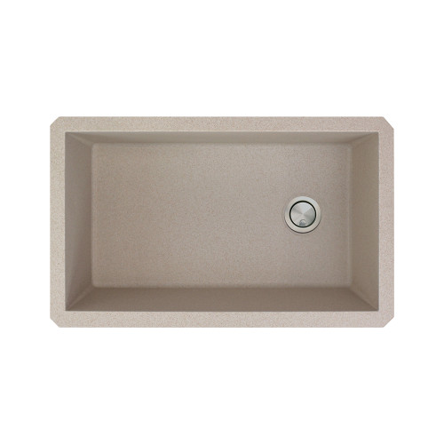 31.75-in x 19.125-in x 9.5-in Granite Super Single Undermount Kitchen Sink in Cafe Latte with Grid, Strainer, Installation Kit
