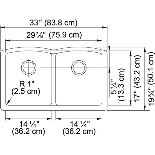 Ellipse Double-Bowl Undermount Sink In Granite Onyx