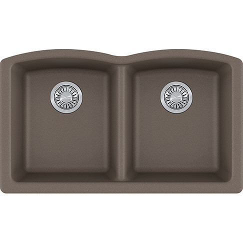 Ellipse Double-Bowl Undermount Sink In Granite Storm