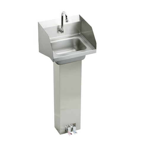 CHSP1716LRSC Commercial Stainless Steel Handwash Sink Package with Single Faucet Hole in Buffed Satin