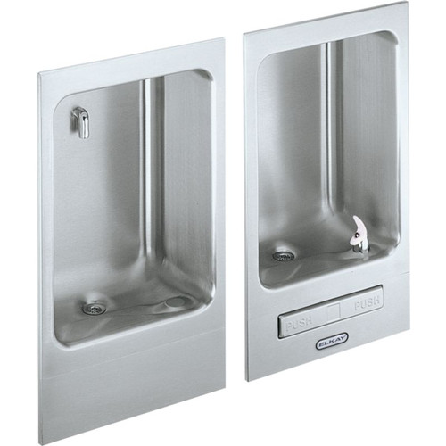 Wall Mount Fully Recessed Drinking Fountain wth Cuspidor in Stainless Steel Wall Mount Fully Recessed Drinking Fountain wth Cuspidor in Stainless Steel