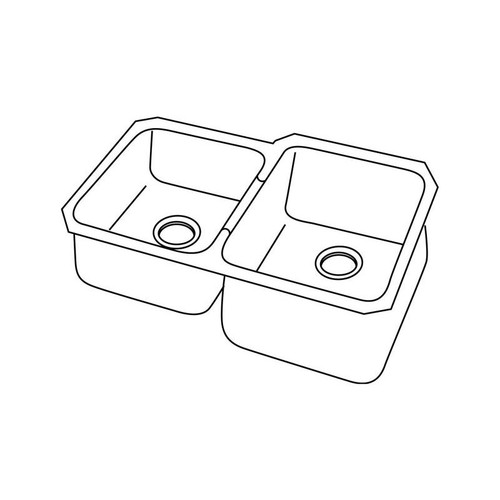 EGUH312010L Stainless Steel Double Bowl Undermount Sink in Soft Highlighted Satin