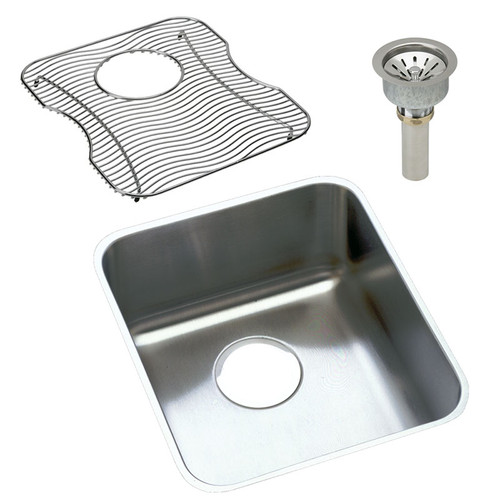 Elkay ELUH1316DBG Stainless Steel Single Bowl Undermount Sink Kit in Lustrous Highlighted Satin