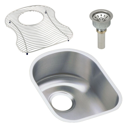 ELUH1317DBG Stainless Steel Single Bowl Undermount Sink Kit in Lustrous Highlighted Satin