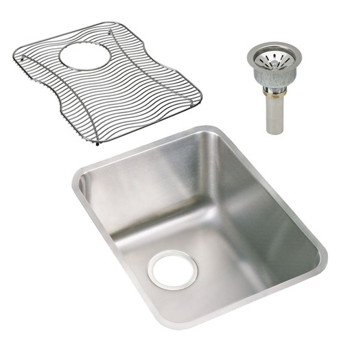 ELUH141810DBG Stainless Steel Single Bowl Undermount Sink Kit in Lustrous Highlighted Satin