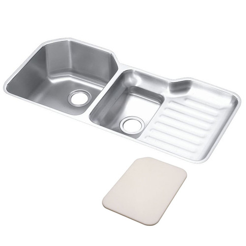 ELUH4221L Stainless Steel Double Bowl Undermount Sink in Lustrous Highlighted Satin