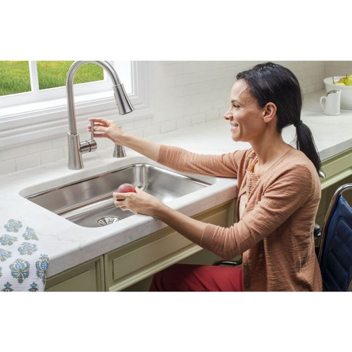 ELUHAD211555 Stainless Steel Single Bowl Undermount Sink in Lustrous Highlighted Satin