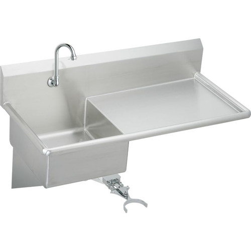 ESS4924RKC Commercial Service Sink Package with Single Faucet Hole in Buffed Satin