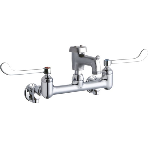LK940BR03T6S Wall Mount 8in Center Commercial 2-Hole Faucet in Chrome