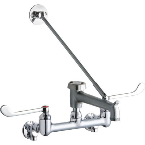 Wall Mount 8in Center Commercial 2-Hole Faucet in Chrome