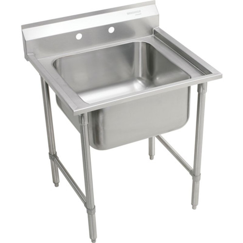 RNSF81242 Commercial Scullery Sink with 2 Faucet Holes in Buffed Satin