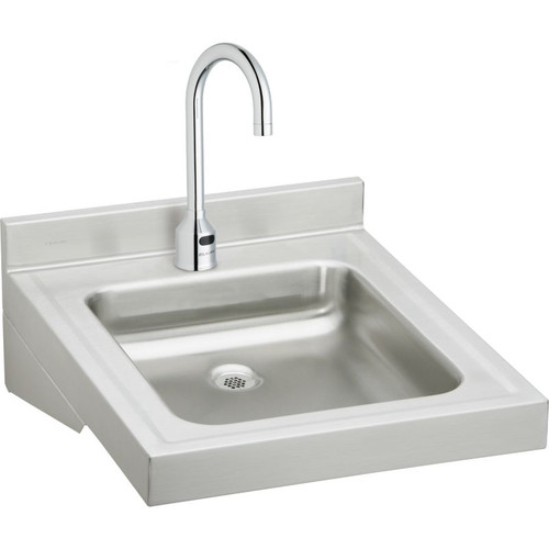 WCL1923OSDSACC Commercial Lavatory Sink Package with Single Faucet Hole in Buffed Satin