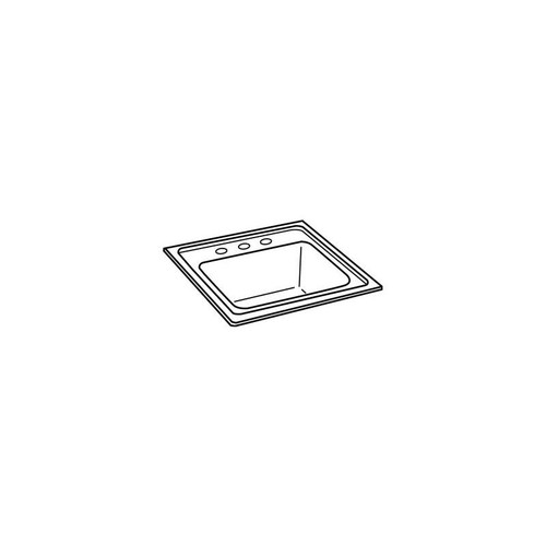 15" x 15" x 6-1/8" 18 Gauge Stainless Steel Single Bowl Drop-in Bar Sink with 2 Faucet Holes in Lustrous Satin