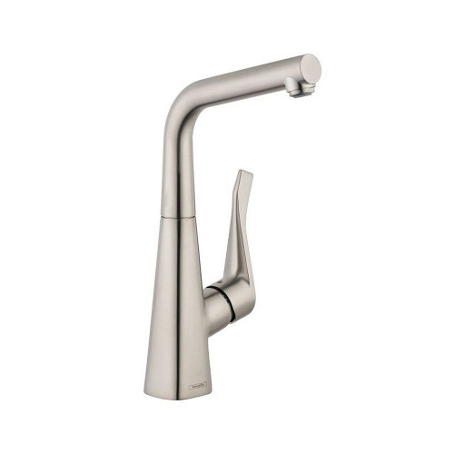 Hansgrohe 04509800 Metris Hansgrohe 04509800 Bar Faucet with Quick Clean Aerator in Steel Optic
