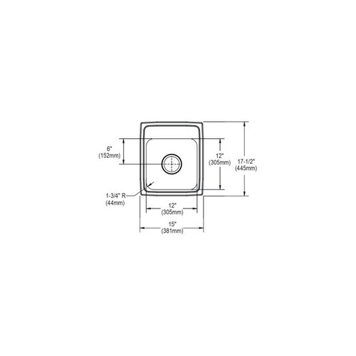 15" x 17-1/2" x 7-5/8" 18 Gauge Stainless Steel Single Bowl Drop-in Bar Sink with 1 Faucet Hole in Lustrous Satin