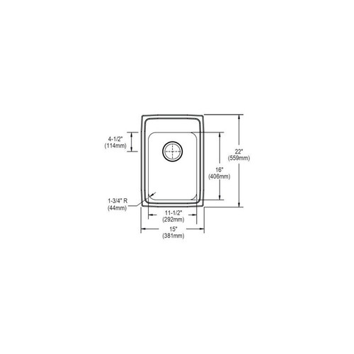 15" x 22" x 5-1/2" 18 Gauge Stainless Steel Single Bowl Drop-in ADA Sink with 3 Faucet Holes in Lustrous Satin
