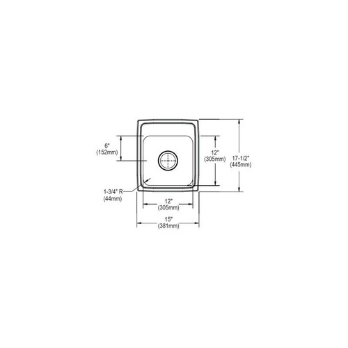 15" x 17-1/2" x 7-1/8" 20 Gauge Stainless Steel Single Bowl Drop-in Bar Sink with 2 Faucet Holes in Brushed Satin