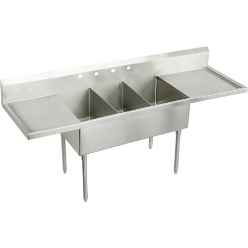 SS8360LROF6 Commercial Scullery Sink with 6 Faucet Holes in Buffed Satin