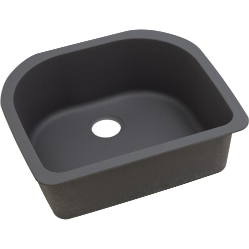 25" x 22" x 8-1/2" Quartz Single Bowl Undermount Sink in Charcoal