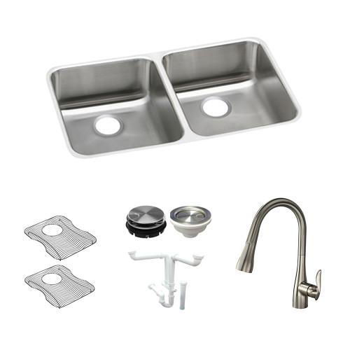 Elkay KF-ELUHAD311855 30.75-in X 18.5-in Stainless Steel Undermount Kitchen Sink Kit Elkay KF-ELUHAD311855 30.75-in X 18.5-in Stainless Steel Undermount Kitchen Sink Kit
