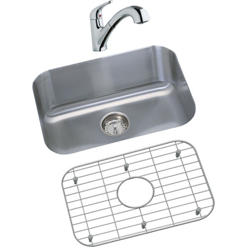 Stainless Steel Single Bowl Undermount Sink and Faucet Kit in Radiant Satin Stainless Steel Single Bowl Undermount Sink and Faucet Kit in Radiant Satin