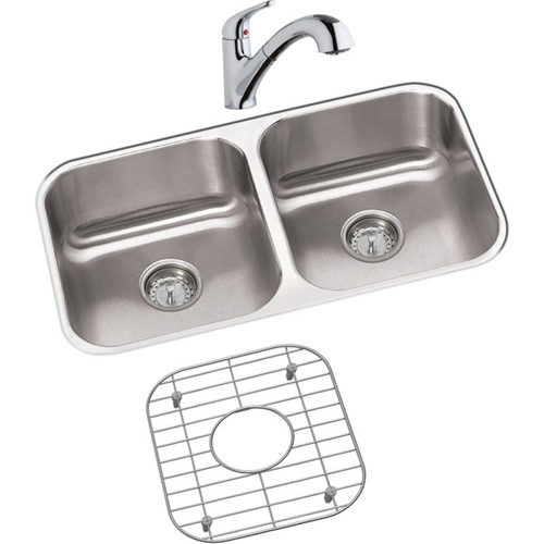 DXUH3118DFBG Stainless Steel Double Bowl Undermount Sink and Faucet Kit in Radiant Satin DXUH3118DFBG Stainless Steel Double Bowl Undermount Sink and Faucet Kit in Radiant Satin