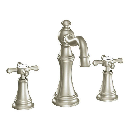Double Handle Widespread Bathroom Faucet in Brushed Nickel