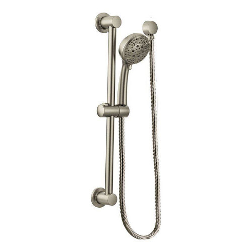 Multi-Function Hand Shower Package with Hose and Slide Bar in Brushed Nickel Multi-Function Hand Shower Package with Hose and Slide Bar in Brushed Nickel
