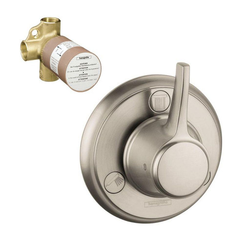 Hansgrohe K15934-15984BN C Trio/Quattro Trim with 2-Way Diverter Rough-In in Brushed Nickel Hansgrohe K15934-15984BN C Trio/Quattro Trim with 2-Way Diverter Rough-In in Brushed Nickel