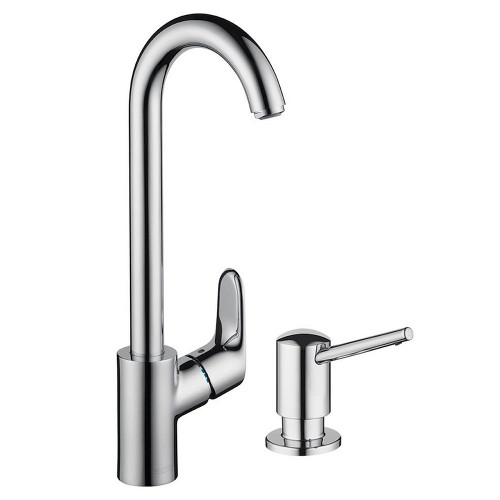 KK04507-04539PC Focus Bar Kitchen Faucet with Soap Dispenser in Chrome