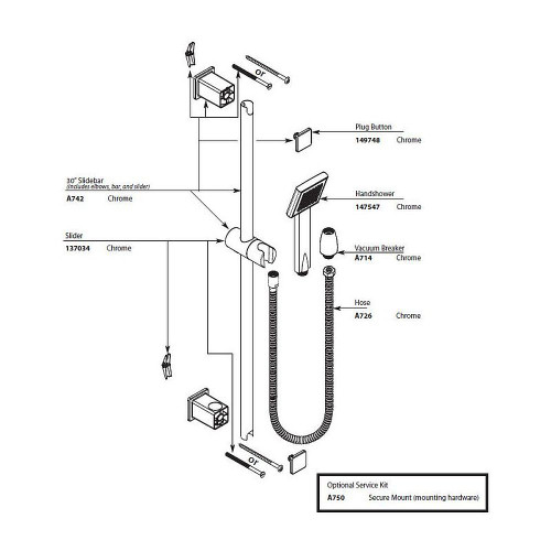 Slide Bar in Brushed Nickel