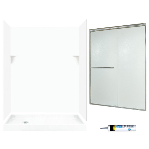 SSP326L010-M58570NR 72-in x 60-in x 32-in 5-Piece Alcove Shower Kit in White