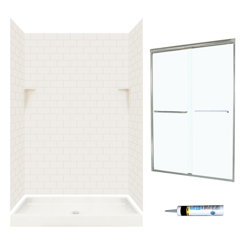 STP3448018-M46570NC 72.5-in x 48-in x 34-in 5-Piece Alcove Shower Kit in Bisque STP3448018-M46570NC 72.5-in x 48-in x 34-in 5-Piece Alcove Shower Kit in Bisque