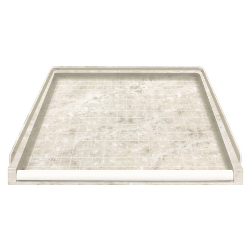 39.5-in x 37.75-in Solid Surface Barrier-Free Shower Base in Silver Mocha 39.5-in x 37.75-in Solid Surface Barrier-Free Shower Base in Silver Mocha