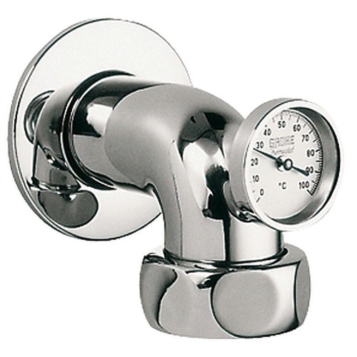 Grohe 12444000 Lahrer THM / MWZ Wall Union, Male 1-1/4-in with Thermometer in Chrome