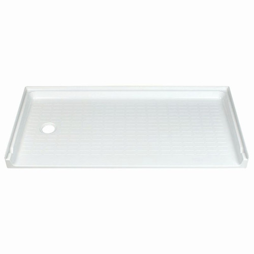 30-in L x 60-in W x 4-in H Shower Base in White