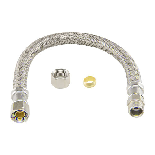 Brasscraft B1-12KC F 3/8 in. Comp x 3/8 in. Comp with KC Nosepiece Braided Polymer Connector Brasscraft B1-12KC F 3/8 in. Comp x 3/8 in. Comp with KC Nosepiece Braided Polymer Connector