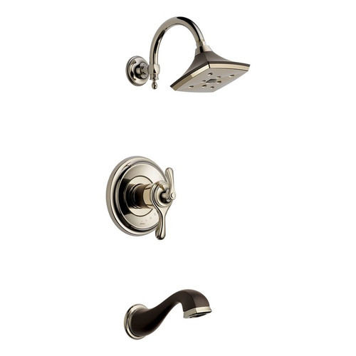 Tub/Shower Trim in Polished Nickel/Cocoa Bronze