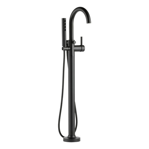 T70175-BL Single Handle Freestanding Tub Filler Trim in Matte Black