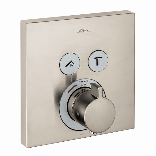 15763821 ShowerSelect Square Thermostatic Trim for 2 Functions, In Brushed Nickel 15763821 ShowerSelect Square Thermostatic Trim for 2 Functions, In Brushed Nickel