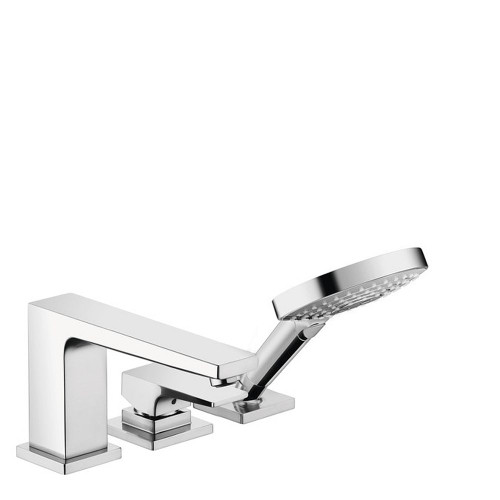 Hansgrohe 32556001 Metropol 3-Hole Roman Tub Set Trim with Lever Handle and 1.75 GPM Handshower, In Chrome